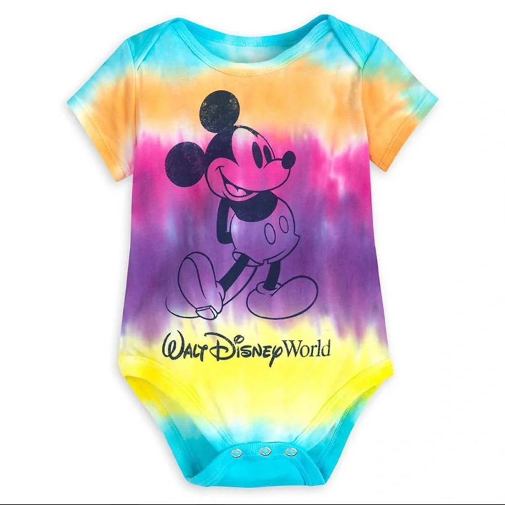 NWT Disney Baby Bodysuit Walt Disney World Mickey Mouse Tie Dye Onesie 6M